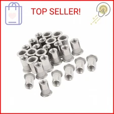 30pcs 1/4-20 Rivet Nuts Stainless Steel Threaded Rivet Insert Nuts Rivnuts Nutse