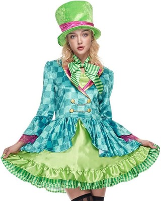 EY357 Green Mad Hatter Alice in Wonderland Halloween Book Week Teachers  Costume | eBay