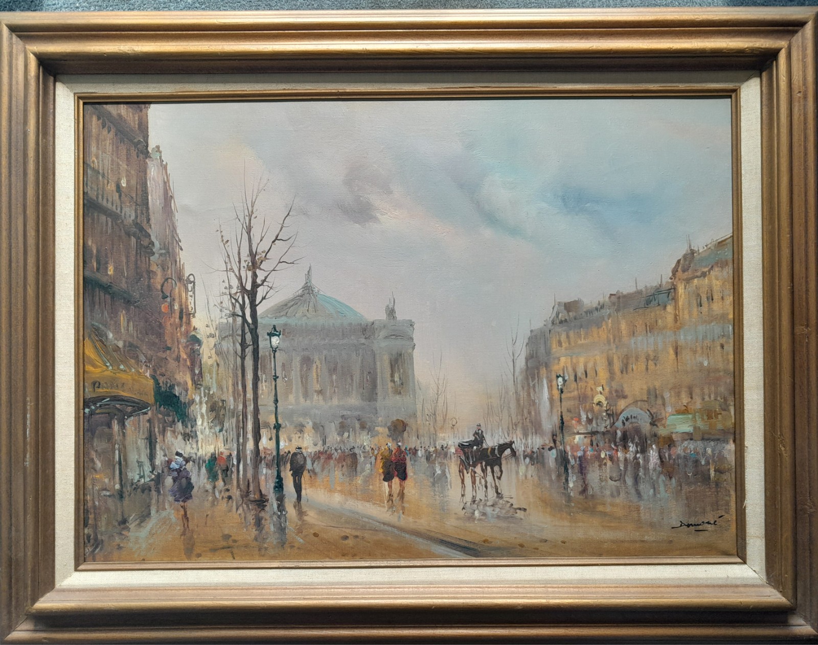 VINTAGE FRENCH STREET SCENE OIL/CANVAS ATTRIBUTED TO JEAN GA