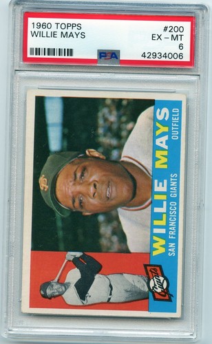1960 Topps Baseball Willie Mays #200 PSA 6 EX-MT