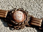 Vintage Set Lucite Vintage Confetti Copper Bracelet Earrings Victorian Revival 7 — photo 4