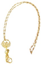 Gold Pendant Lanyard with Strong Stainless Steel Chain for ID Badge and Keys