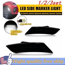 2/4x Smoke Lens white LED Front Side Marker Light Lamp For 13 2014 Cadillac ATS