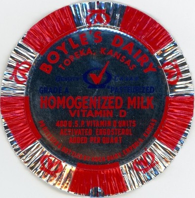 Milk Cap Cover - Boyle's Dairy - Topeka, KS (Kansas) - Hoch Dairy - Emporia, KS