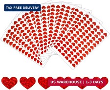 Heart Stickers, Red Heart Sticker, Glitter Small Mini Heart Stickers for Kids, 7