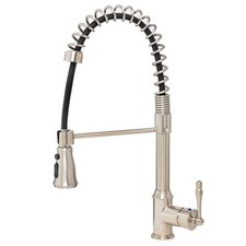 AKDY Commercial Spring Neck Pull-Down Kitchen Faucet Single Handle Brushed N