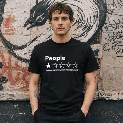 Funny Review People One Star T-Shirt Sarcastic Humor Graphic Tee