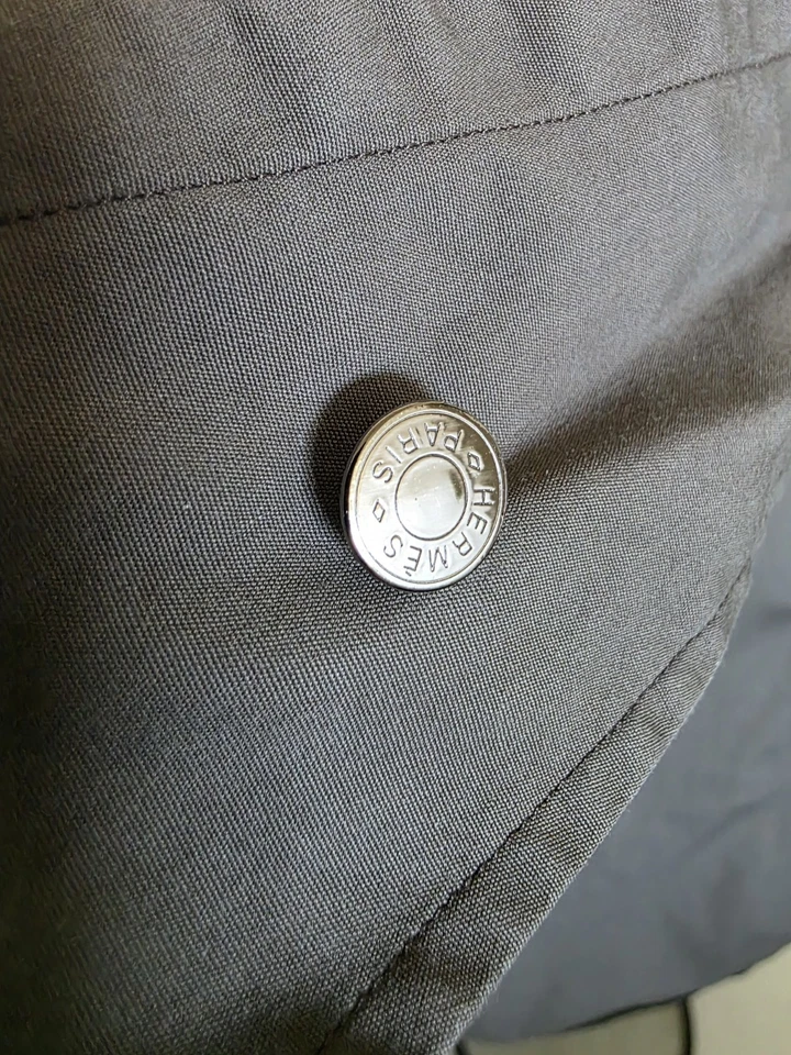 Camisa de Vestir Clásica Hermes Gris Rara Increíble 100% Algodón Hecha en Francia Talla 44 Foto 4 de 4