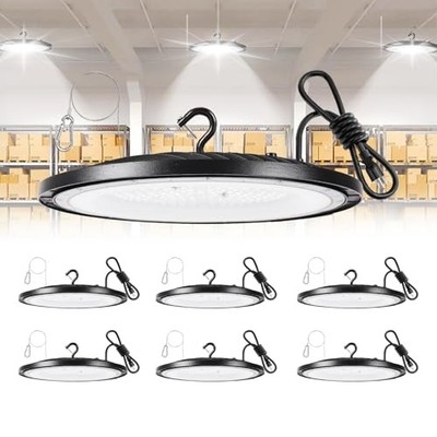 High Bay LED Shop Lights, 6 Pack 150W, 22500LM, 6500K Commercial Bay Lighting