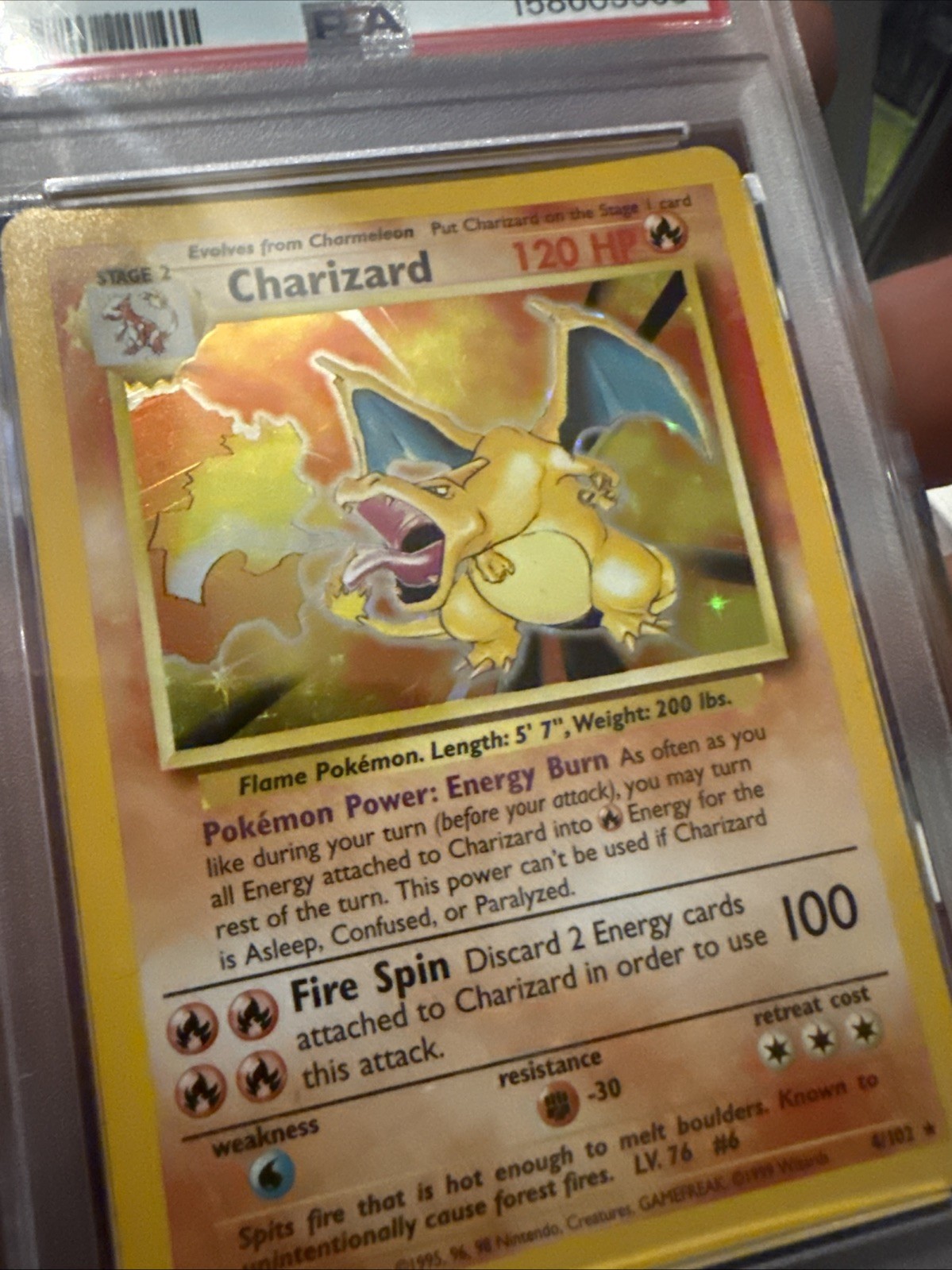1999 Pokémon Base Set Unlimited Charizard — PSA 5 Holo 4/102🔥 view 16