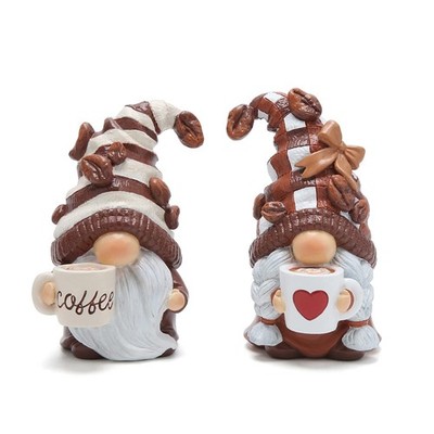 Hodao 2PCS Coffee Gnomes Figurines - Swedish Tomte Elf Dwarf Decor for Bar, Home