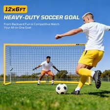 12x6ft Soccer Net Portable Soccer Goal for Backyard with Metal Base and 12 Cones