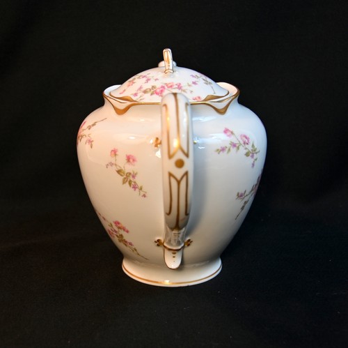 Limoges Haviland & Co Teapot 6 Cup Pink Floral w/Gold 1894-1931 for S .R. James - Picture 6 of 23