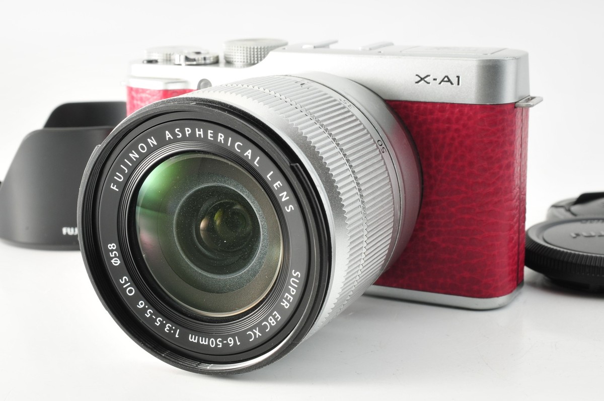 NEAR MINT] Fujifilm X-A1 Red 16.3MP Digital Camera 16-50mm Lens