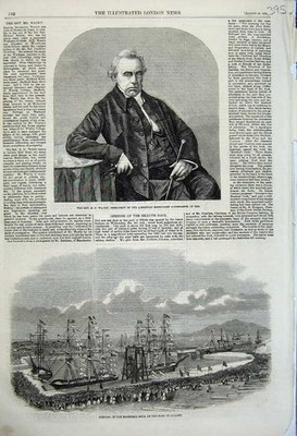 Alter antiker Druck 1859 Rev Waddy Methodist Kirche Marshall Dock Silloth 19.