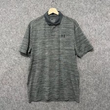 Under Armour HeatGear Performance Polo Shirt Men s Medium Gray Loose Fit