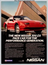 Nissan 300ZX Turbo Red Performance Pace Car Promo Vintage 1986 Advertisement