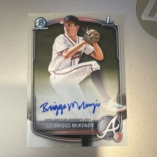 Topps 2025 Bowman Draft Briggs McKenzie Chrome Autograph Rookie CPA-BM Braves