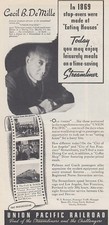 1939 Union Pacific Railroad: Cecil B DeMille Streamliner Vintage Print Ad