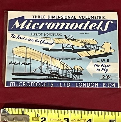 NOS 3D MICROMODELS SET #AVII-BERIOT MONOPLANE + WRIGHT Bro. BiPLANE-COMPLETE-NEW