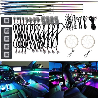 Dynamic RGB Auto Innenraum Ambient Lights Symphony LED Musik Sync Glasfaser KFZ/