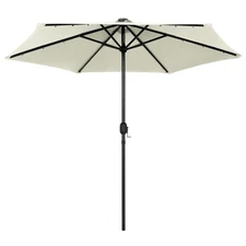 Garden Parasol with Solar LEDs Patio Sunshade Umbrella Outdoor Balcony vidaXL