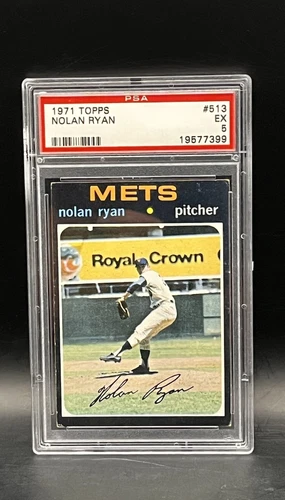 1971 Topps Baseball Card #513 Nolan Ryan HOF New York Mets PSA 5 EX Well Center