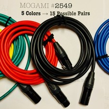 Mogami 2549   2 pcs 15-color pair options   Neutrik XLR   Select Length