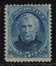 US Stamp Scott # 185 Blue 5cent Zachary Taylor - Mint OG H