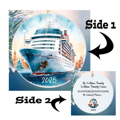 Christmas Cruise Ornament personalized name ship destination group gift under 20