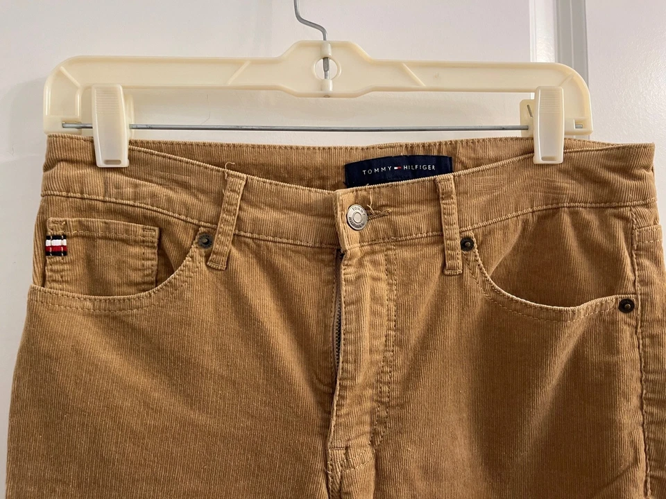 Tommy Hilfiger Mujer Talla 6 Marrón Tostado Pana Pierna Recta Pantalones Foto 2 de 4