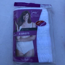 NEW Hanes JMS 13 30/32 (4) 100% Nylon Briefs No Ride Up Panty 2011 Just My Size
