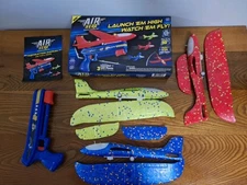 Air Hero Airplane Launcher Set With Launcher & 3 LED Planes New