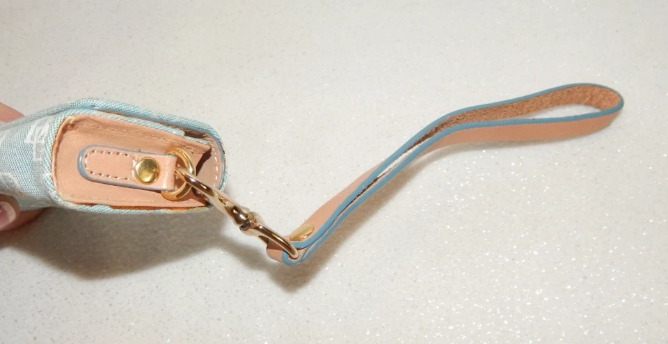 Bolso de Mano Dooney Bourke Vintage Muñequera Caddy Estuche para Tarjetas Monedero Cuero Raro Foto 3 de 4