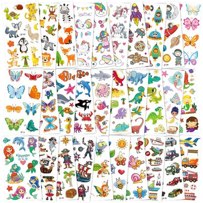 300+ Waterproof Temporary Tattoos for Kids - Fun Stickers for Parties