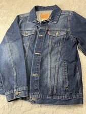 Levi  s Blue Denim Jacket Boys Size Large Two Pockets 100 Cotton