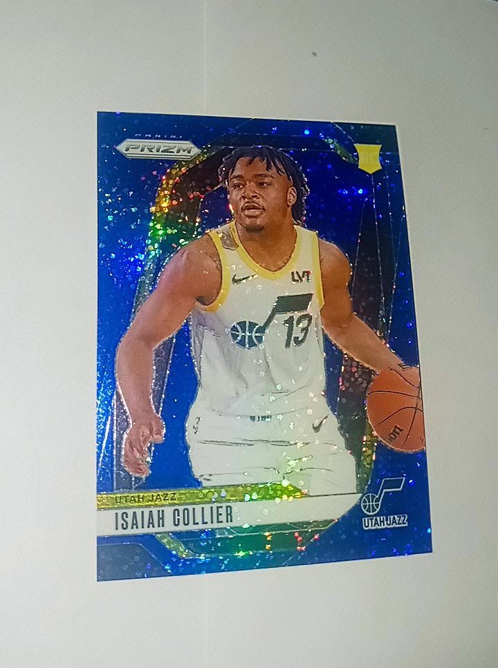 2024-25 Panini Prizm Blue Sparkle Prizm RC #227 Isaiah Collier Jazz /144