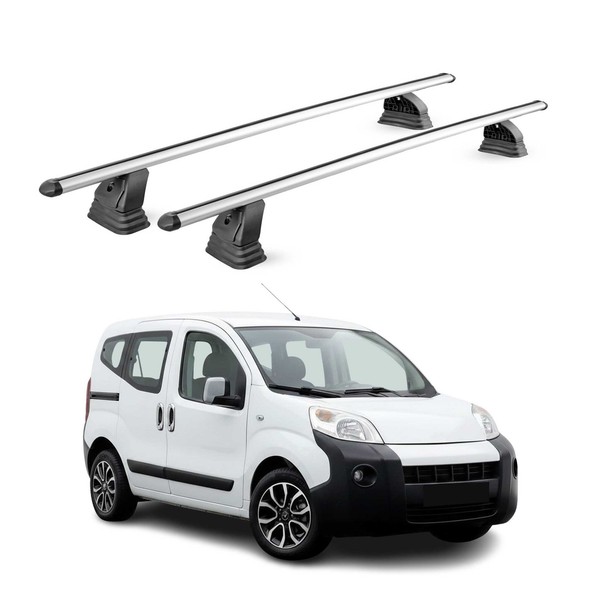 Alu DachträGer FüR Citroen Nemo 2007-2017 TÜV T-Nut AbschließBar 2Tlg Silber-image