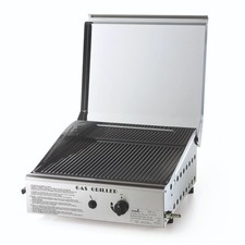 Piastra di Cottura in Ghisa a Gas GPL 3,7Kw 40x43x21,5 cm Con coperchio inox