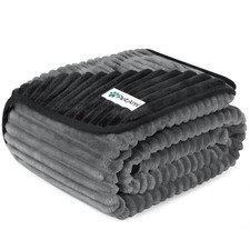 PetAmi Waterproof Dog Blanket, Leakproof Pet Large 40x60 , Black/Grey