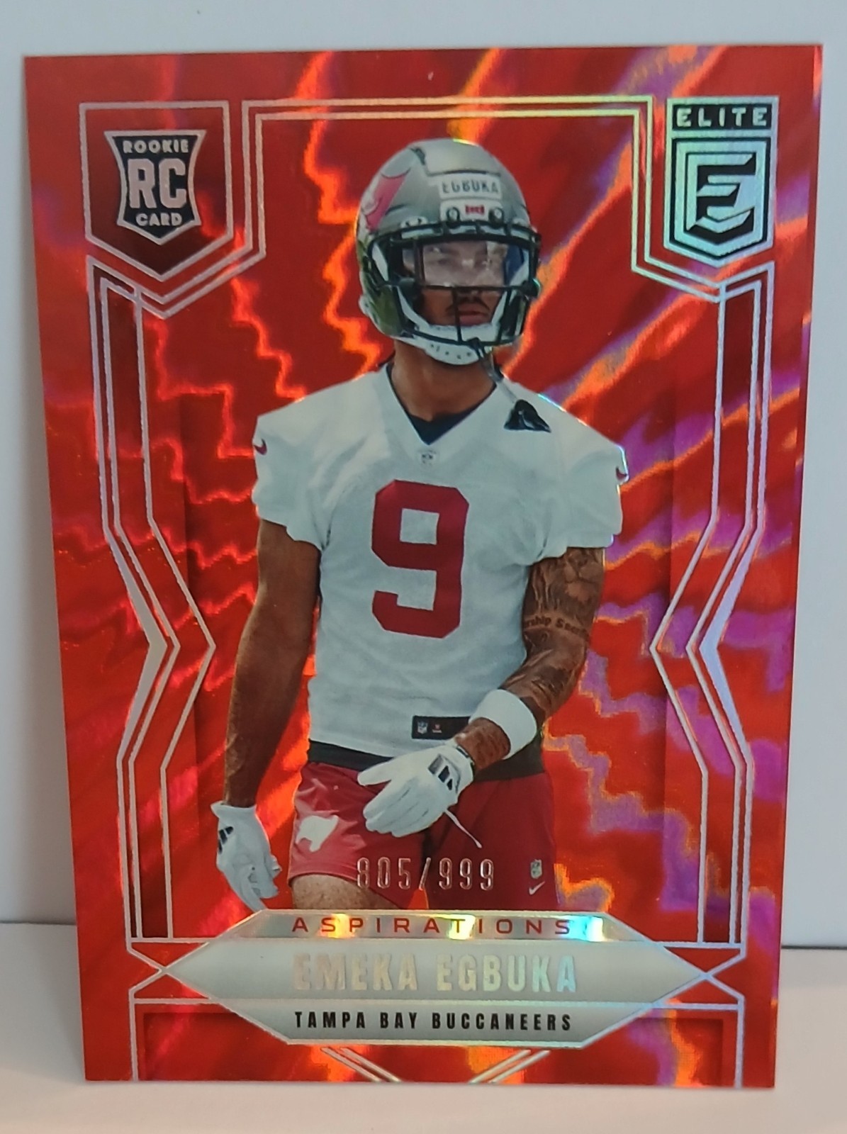 2025 Panini Donruss Elite Aspirations Shimmer #102 Emeka Egbuka RC 805/999 A09