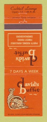 Matchbook Cover - David's Buffet Evendale OH