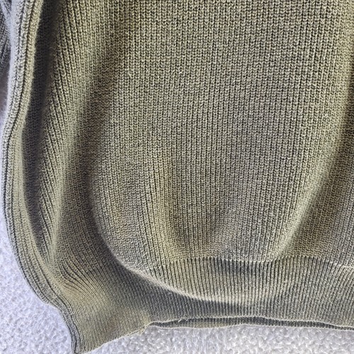 Coleman Ribbed Cotton Sweater Men Large Green Camping Work Pullover Dad Pullover - Picture 4 of 14