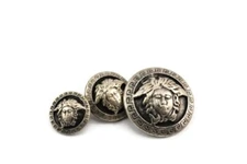 One (1) Medusa Head silver  Button available in 3 sizes , Vintage button