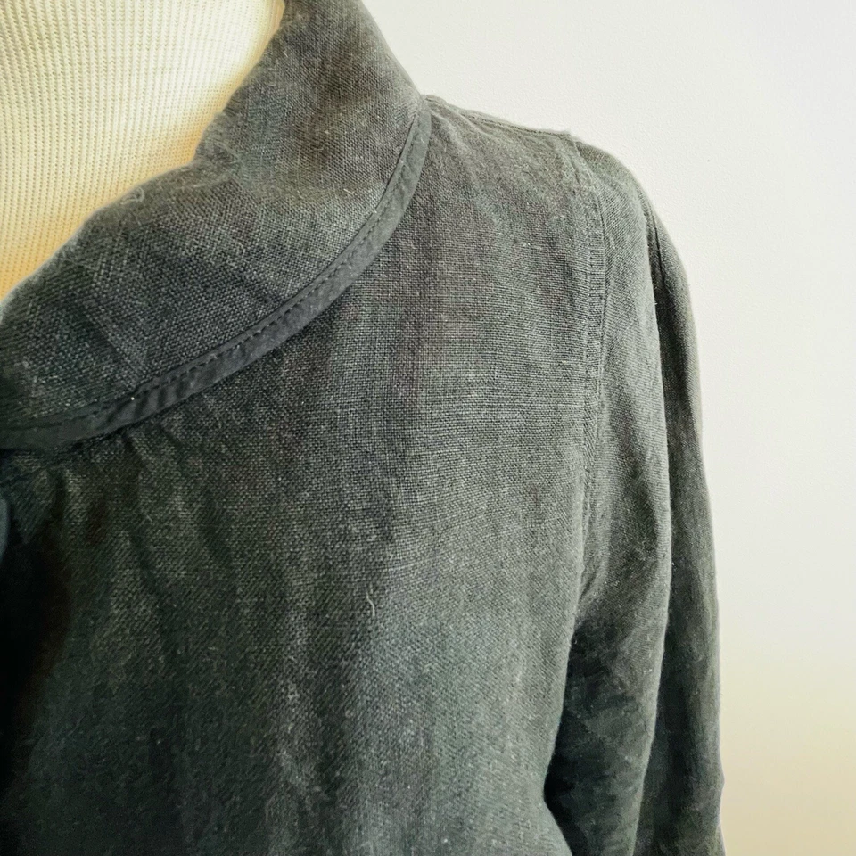 Oska Size 12 M 2 Charcoal Grey Linen Jacket Coat German Designer - Image 4 of 4