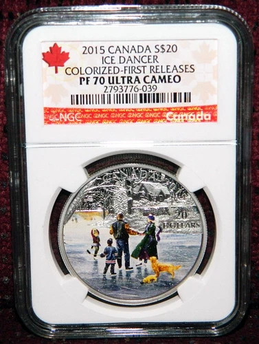 2015 CANADA $20 ICE DANCER SILVER COIN W/BOX - NGC PF 70 ULTRA CAMEO FR (POP=2)