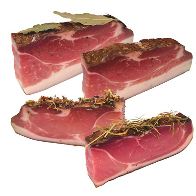 Südtiroler Speck Set - 4 Stücke á 200g - Schinkenspeck geräuchert