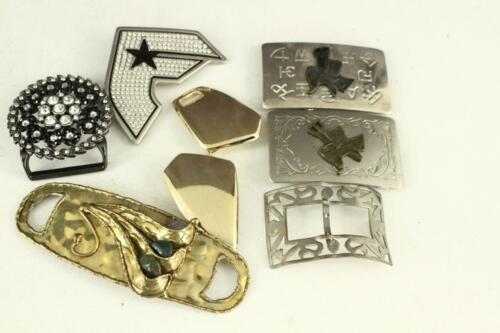 Vintage Costume Jewelry Clothing LOT Belt Buckles Rhinestone & Metal India Brass - Picture 1 of 2