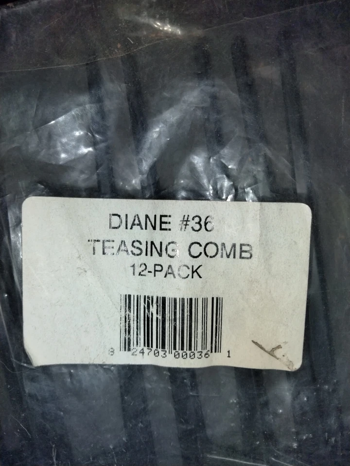 Peine de burlas Diane #D36 8" de largo 1" de alto plástico negro nuevo nunca usado Foto 2 de 2