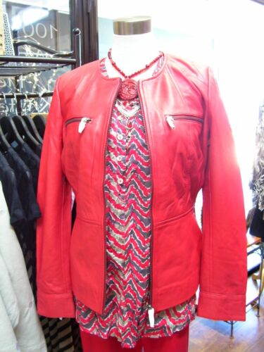 Red Leather Jacket - Yarra Trail - New with Tags - Size 16 - Picture 1 of 1